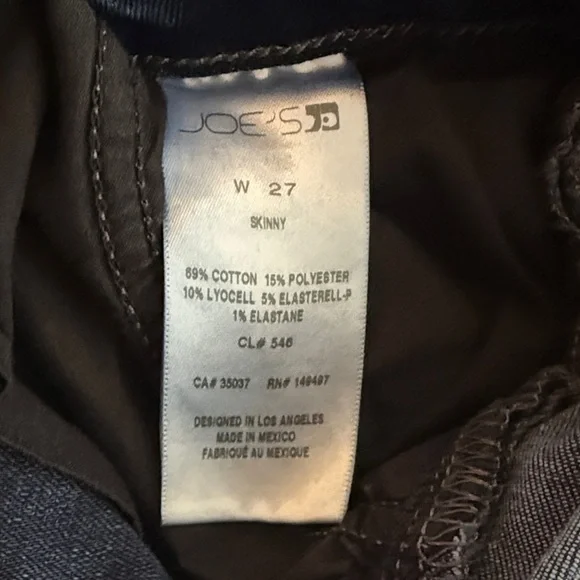 Joes Jeans Dark Blue Skinny Jeans SZ 27 - Picture 6 of 9